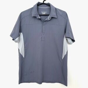 Arcteryx Adventus Comp Polo Mens Small Purple Gray Light Snap Breathable